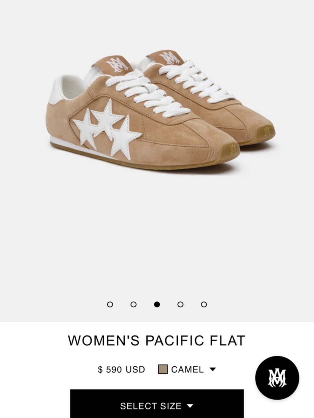 Amiri
Pacific Slim Leather Low-Top Sneakers
Camel, 36 (6)AMIRI